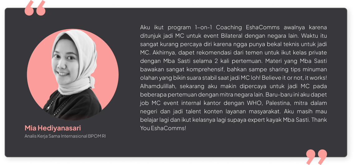 Shoutouts Section - Mia Hediyanasari